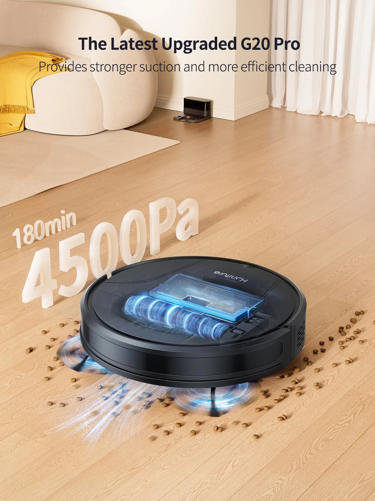 Honiture G20 Pro Robot Vacuum | 4500Pa Suction, 3-in-1, 180-Min Runtime