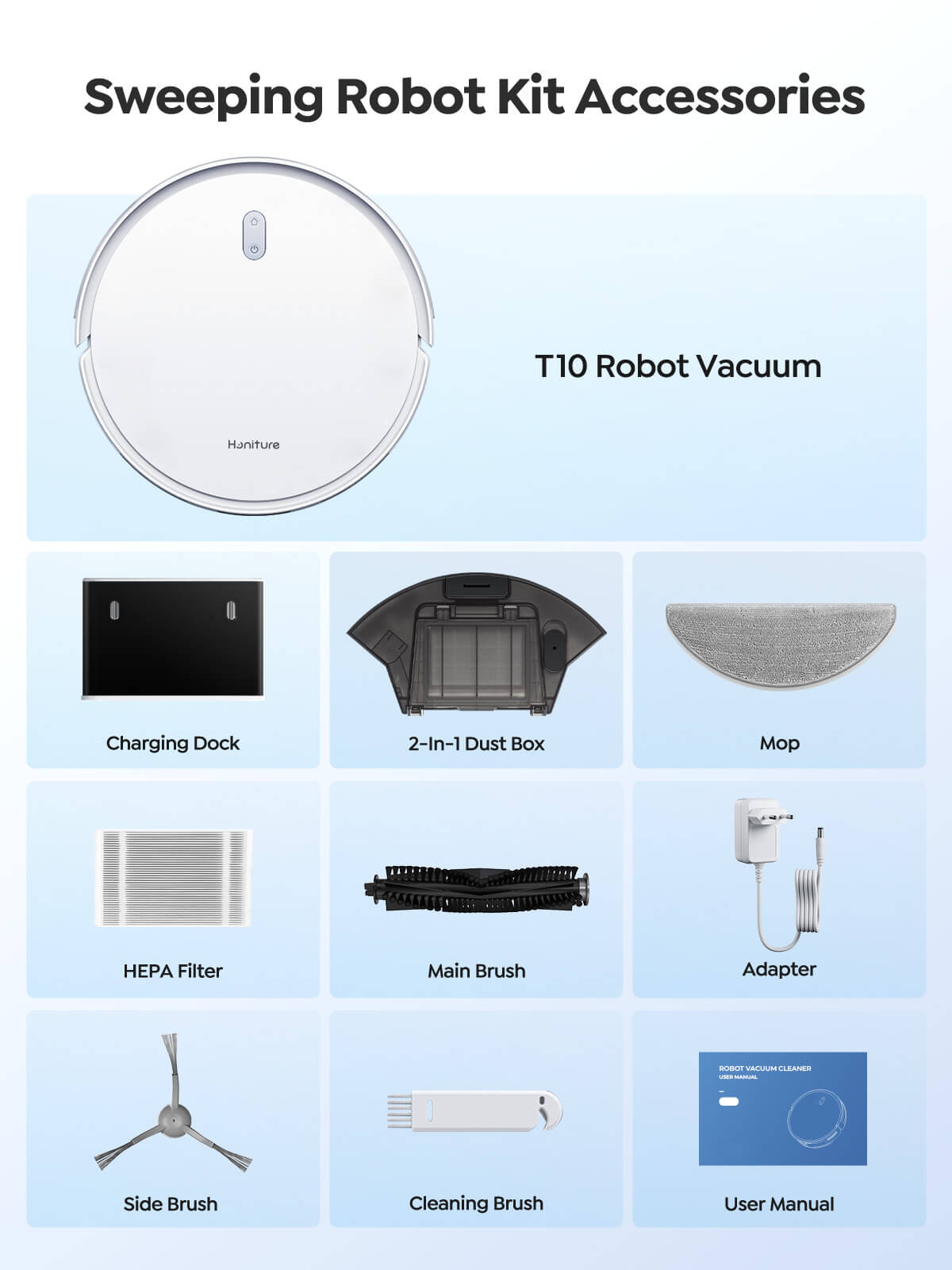 Honiture T10 Robot Vacuum | LiDAR Navigation, 3-in-1, Ultra-Slim Design