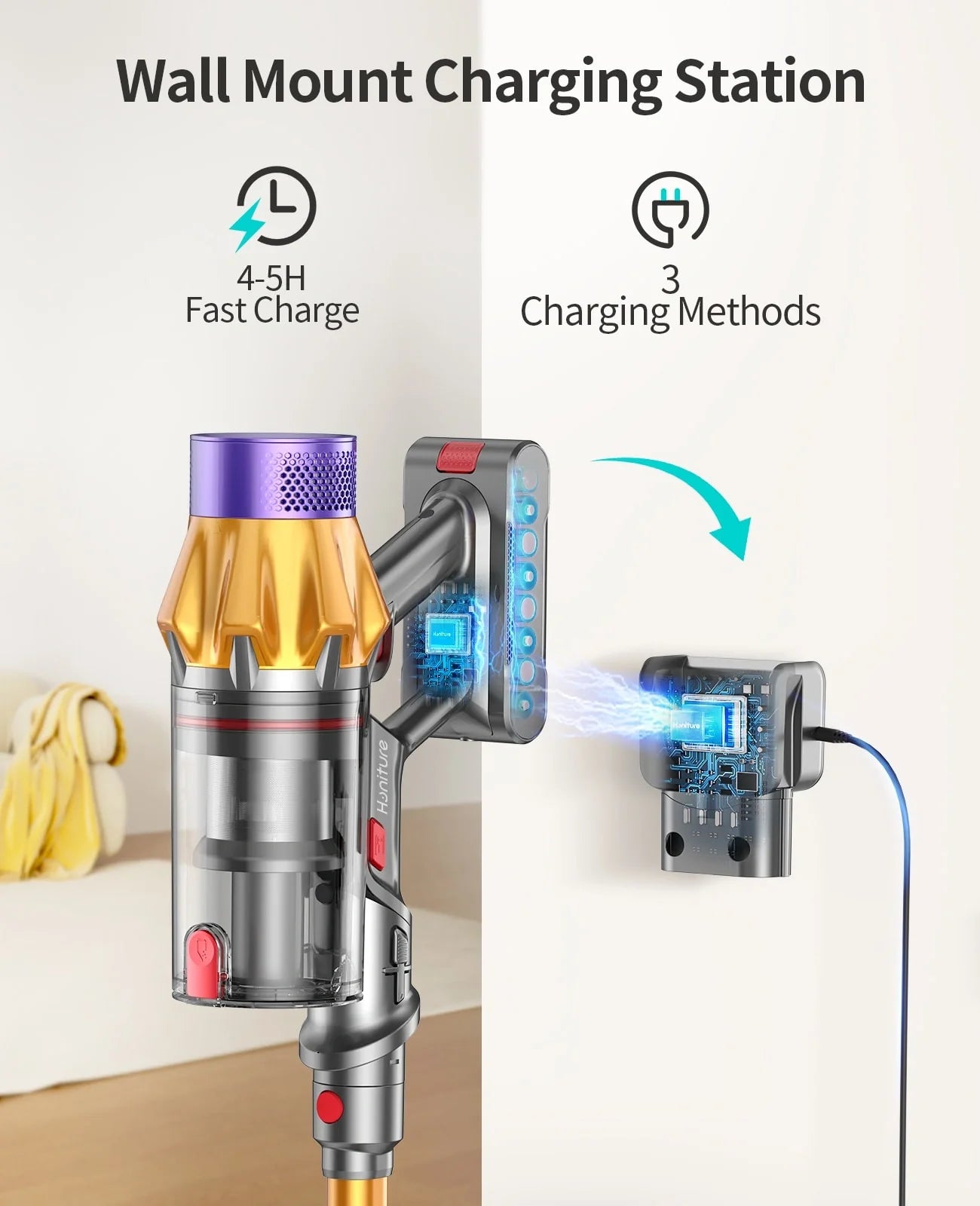 Honiture X7 Cordless Vacuum | 45KPa Suction, 60-Min Runtime, HEPA Filter