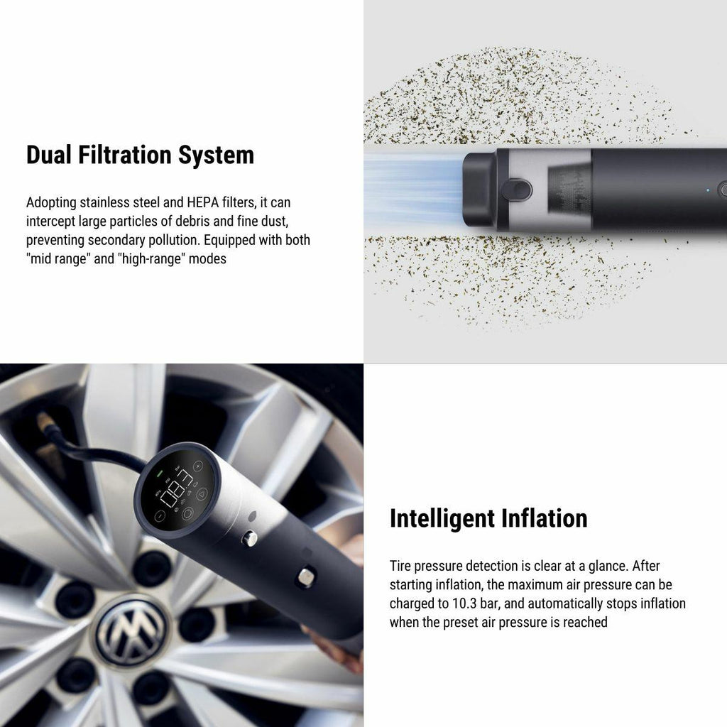 Vacuum Cleaner Inflator Two in One for Cars