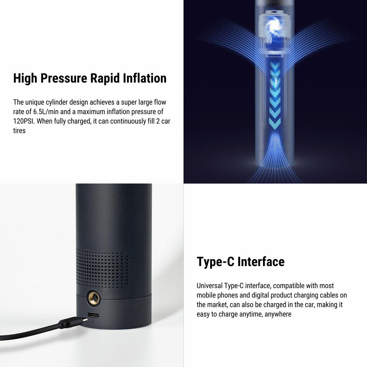 Vacuum Cleaner Inflator Two in One for Cars